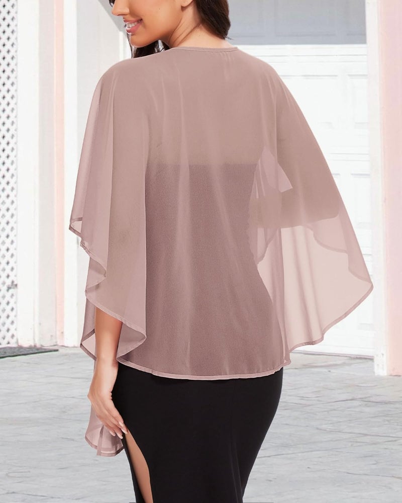 CHICGAL Shawls and Wraps for Evening Dresses Sheer Womens Chiffon Scarf Wedding Bridal Cover Up - Image 5